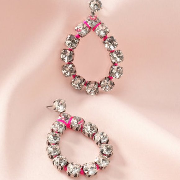 Stella & Dot | Versatile💗Hot Pink+Crystal Rhinestone+Silver Neon DreamEa… - Picture 5 of 16
